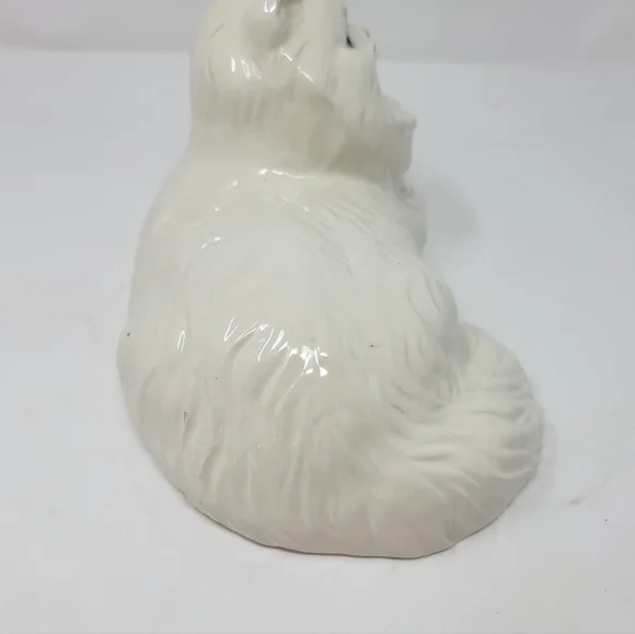 Vintage Plaster Ceramic Persian Pink Nosed Cat Kitten Statue Sculpture - Picture 4 of 7